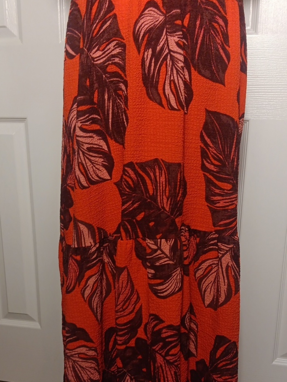 NWT! Sofia Jeans by Sofia Vergara Ruffle Convertible Maxi Dress Tropical Leaf - Picture 6 of 14